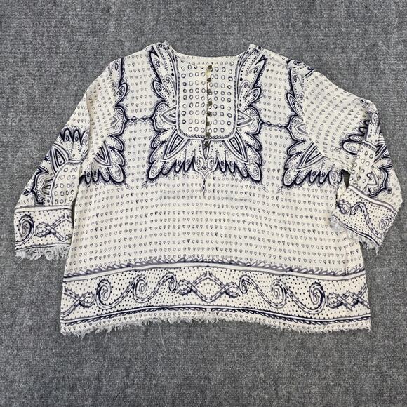 Maeve Tops - Anthropologie Maeve Top Womens XS Navy White Heart Print Boho Peasant Blouse